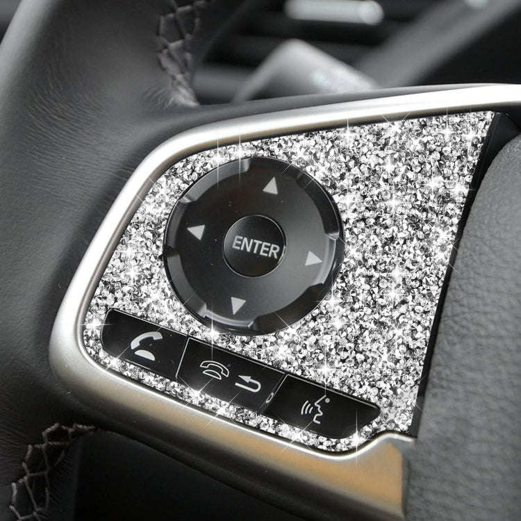 For Honda Civic 2016-2019 Car Steering Wheel Buttons Low Configuration Diamond Decorative Sticker...