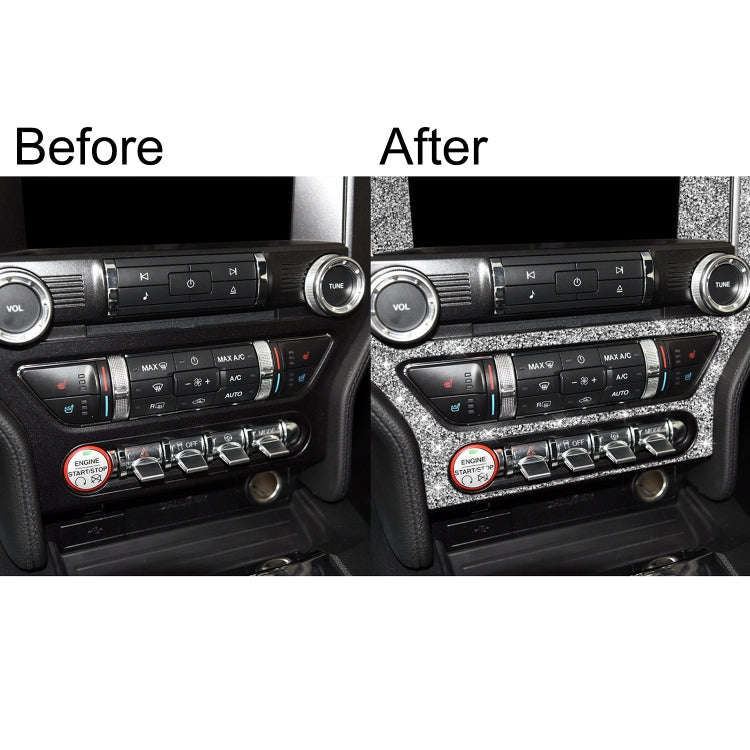 For Ford Mustang 2015-2020 Car Central Control Panel Diamond Decoration Sticker, Left and Right D...