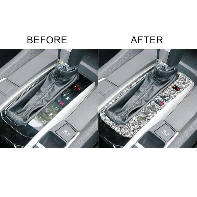 For Honda Civic 2016-2019 Car Gear Button Frame Diamond Decorative Sticker, Right-hand Drive