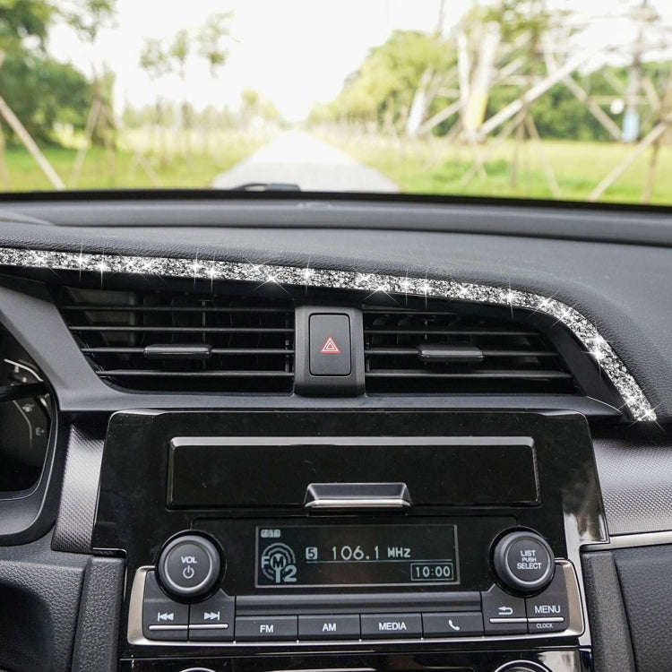 For Honda Civic 2016-2019 Car Central Control Air Outlets Upper Diamond Decorative Sticker, Left-...