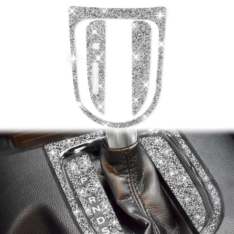 For Ford Mustang 2015-2020 3pcs Car Gear Shift Outer Ring Diamond Decoration Sticker, Left Drive