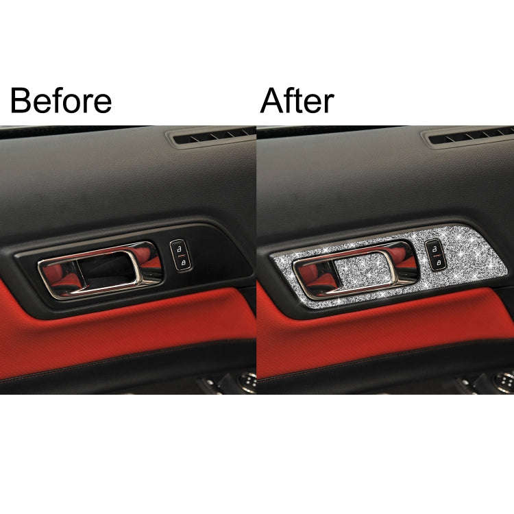 For Ford Mustang 2015-2020 4pcs Car Door Inner Handle Panel Diamond Decoration Sticker, Left and ...