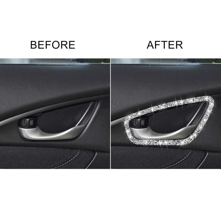 For Honda Civic 2016-2019 Car Inside Door Bowl Frame Diamond Decorative Sticker, Left and Right D...
