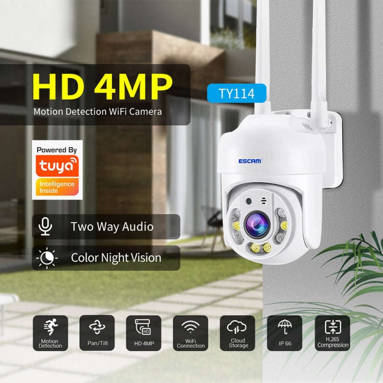 ESCAM TV114 4MP WiFi Camera Support Two-Way Voice & Night Vision & Motion Detection, Specificatio...