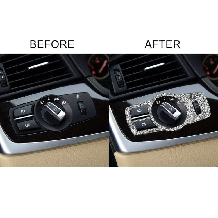 For BMW F10 Car Headlight Switch Diamond Decorative Sticker, Left and Right Drive