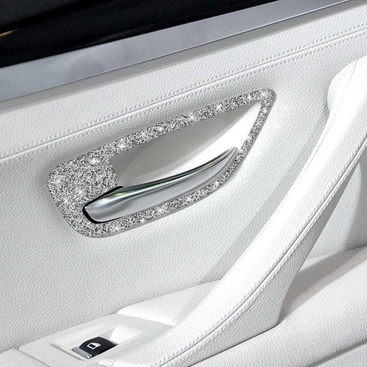 For BMW F10 5 Series 2011-2017 Car Door Handle Frame Diamond Decorative Sticker, Left and Right D...