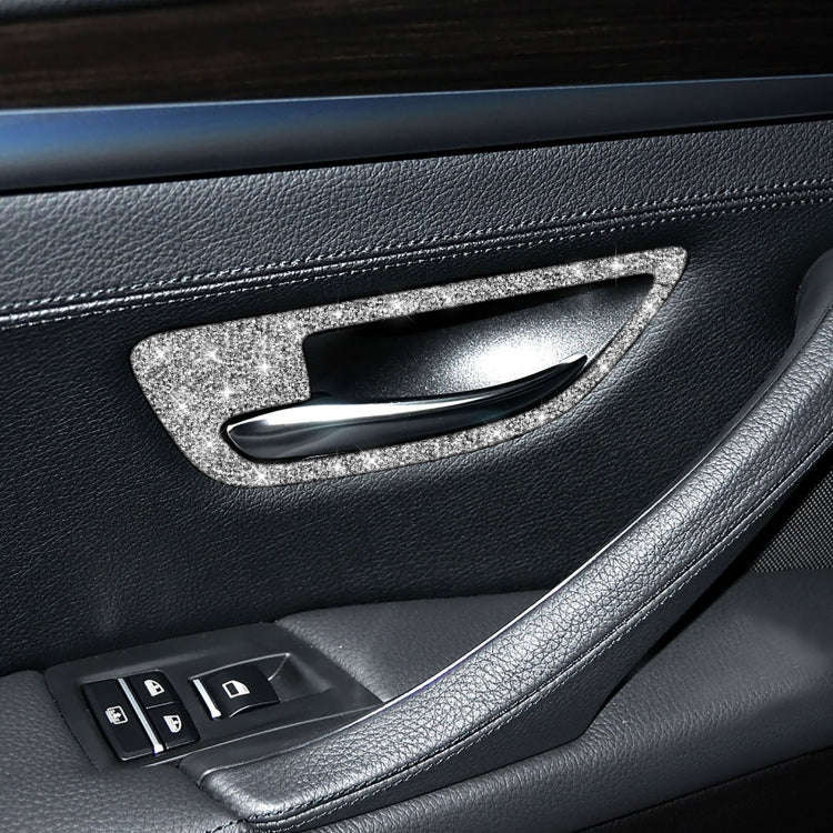 For BMW F10 5 Series 2011-2017 Car Door Handle Frame Diamond Decorative Sticker, Left and Right D...