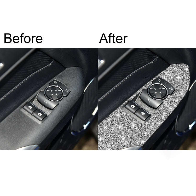 For Ford Mustang 2015-2020 4pcs Car Window Lift Panel Diamond Decoration Sticker, Left Drive