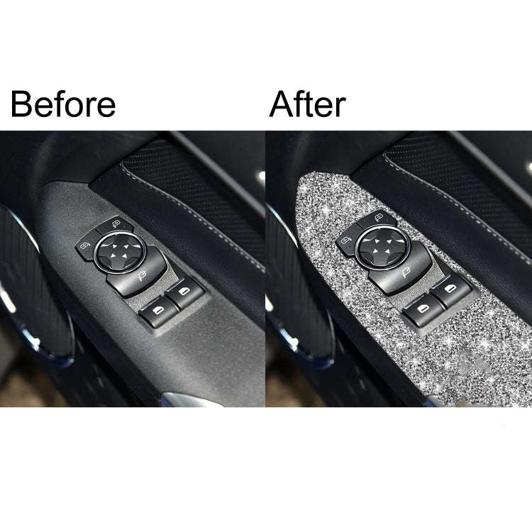 For Ford Mustang 2015-2020 4pcs Car Window Lift Panel Diamond Decoration Sticker, Right Drive