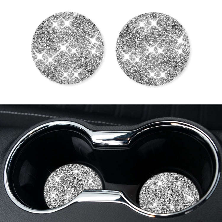 For Ford Mustang 2015-2020 Car Water Cup Holder Base Diamond Decoration Sticker, Left and Right D...