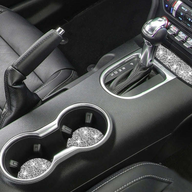 For Ford Mustang 2015-2020 Car Water Cup Holder Upper + Base Diamond Decoration Sticker, Left and...