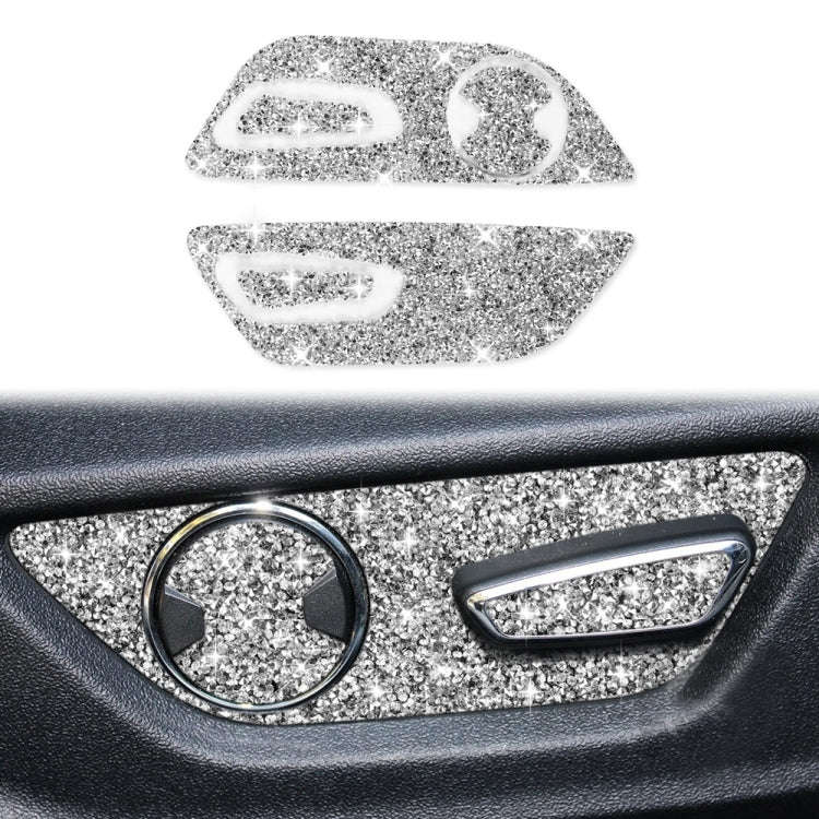 For Ford Mustang 2015-2020 Car Seat Adjustment Button Diamond Decoration Sticker, Right Drive