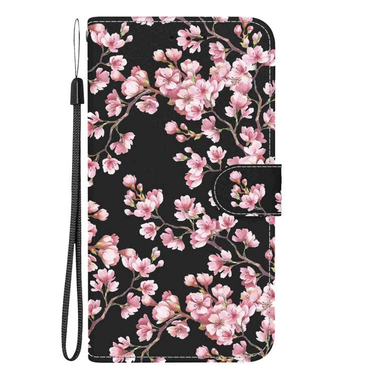 For Motorola Edge 2024 Crystal Texture Colored Drawing Leather Phone Case(Plum Bossom)