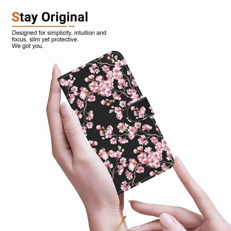 For Motorola Edge 2024 Crystal Texture Colored Drawing Leather Phone Case(Plum Bossom)