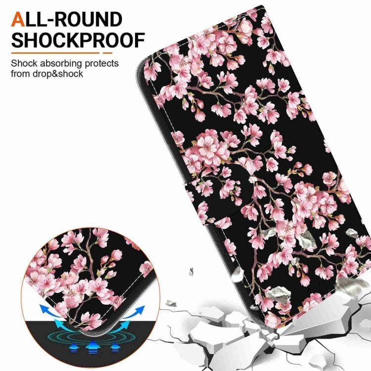 For Motorola Moto G04s / Moto E14 Crystal Texture Colored Drawing Leather Phone Case(Plum Bossom)