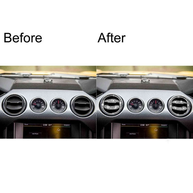 For Ford Mustang 2015-2020 6 in 1 Car Air Outlet Diamond Decoration Sticker, Left and Right Drive