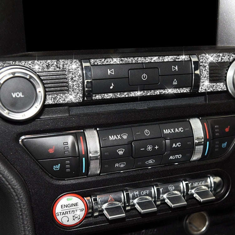 For Ford Mustang 2015-2020 Car Central Control CD Diamond Decoration Sticker, Left and Right Drive