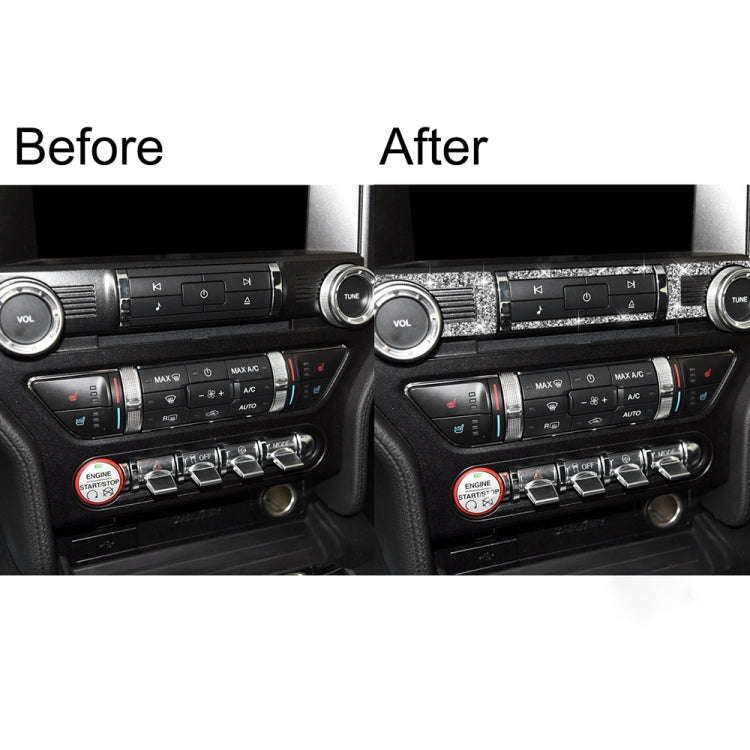 For Ford Mustang 2015-2020 Car Central Control CD Diamond Decoration Sticker, Left and Right Drive
