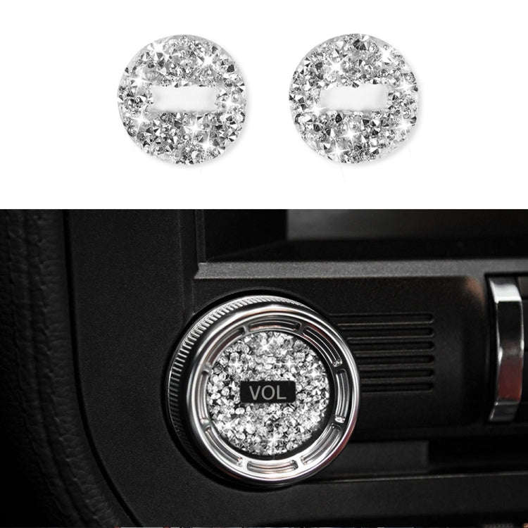 For Ford Mustang 2015-2020 2pcs Car Volume Button Diamond Decoration Sticker, Left and Right Drive