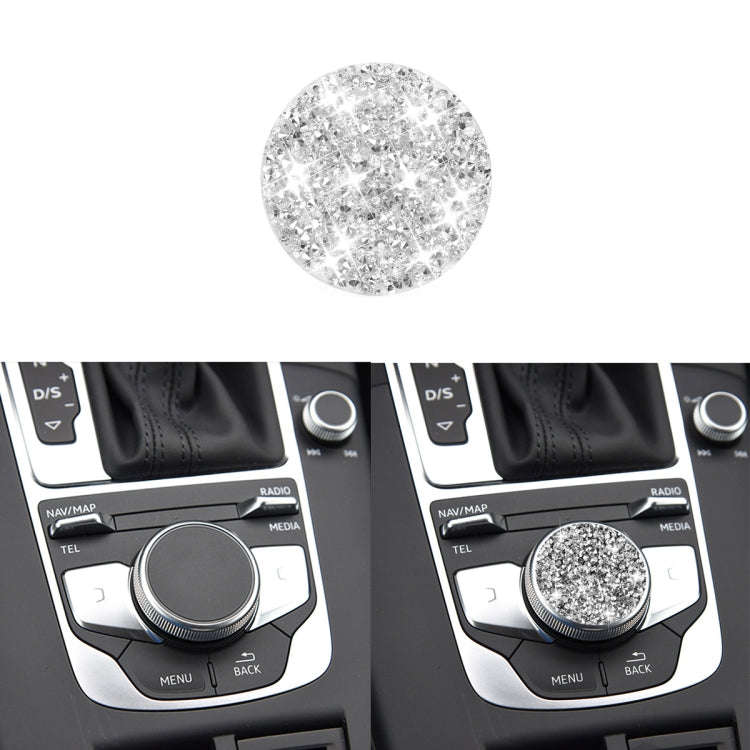 For Audi A3 / A4L 2014-2019 Car Central Control Knob Diamond Decoration Sticker, Left and Right D...