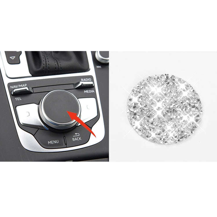 For Audi A3 / A4L 2014-2019 Car Central Control Knob Diamond Decoration Sticker, Left and Right D...