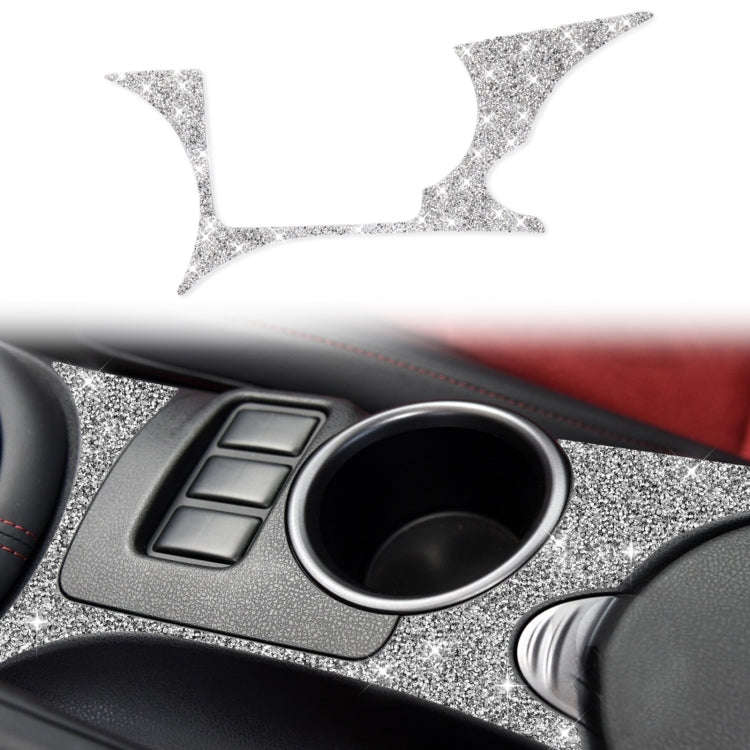 For Nissan 370Z Z34 2009- Car Water Cup Holder Panel Diamond Decoration Sticker, Left and Right D...