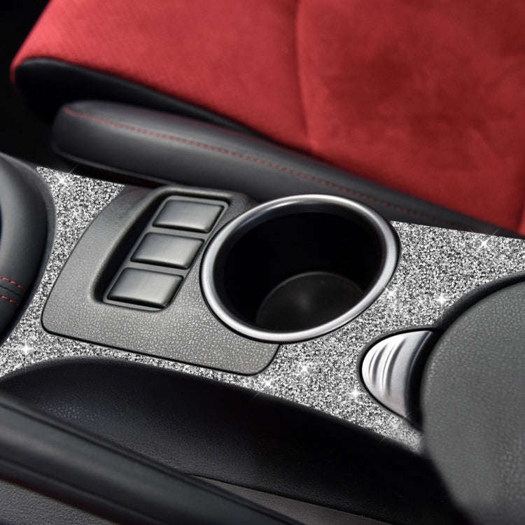 For Nissan 370Z Z34 2009- Car Water Cup Holder Panel Diamond Decoration Sticker, Left and Right D...