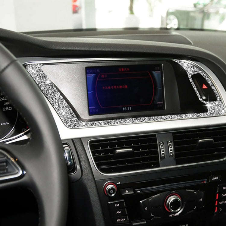 For Audi A4 / A5 / Q5 Car Navigation Outer Frame Diamond Decoration Sticker, Left Drive