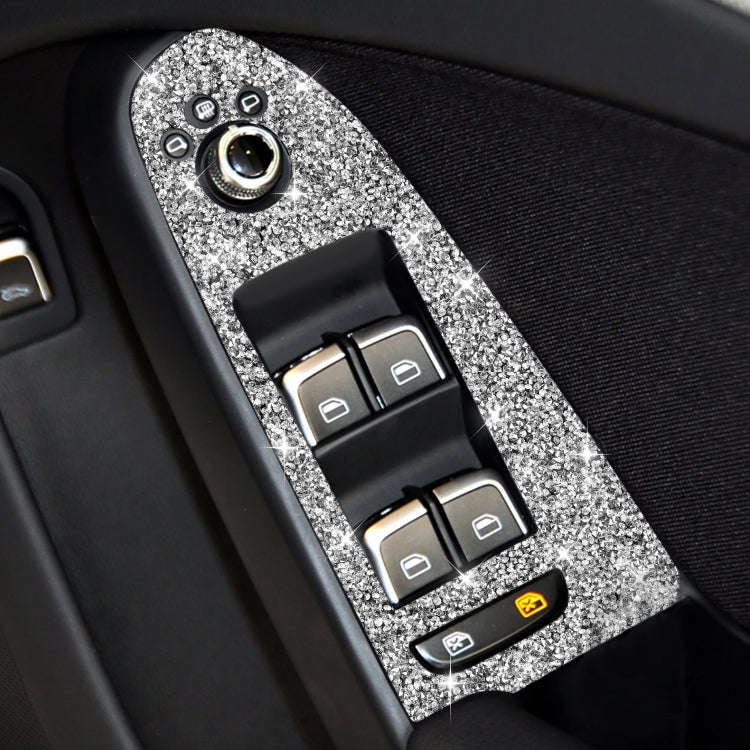 For Audi A4 / A5 / Q5 Car Door Lift Control Panel Diamond Decoration Sticker, Right Drive Low Con...