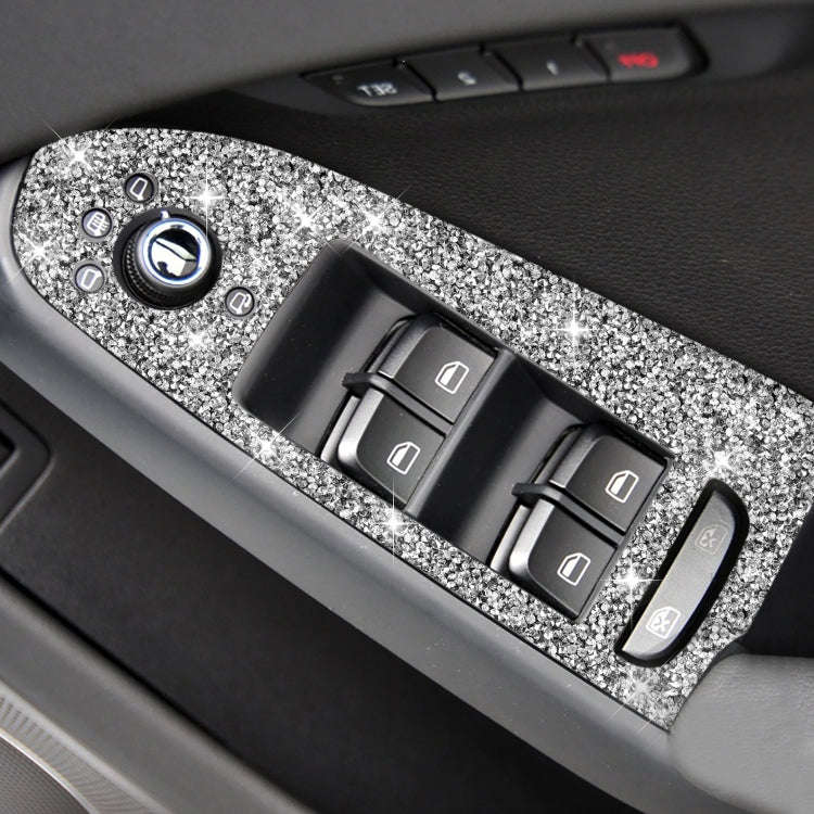 For Audi A4 / A5 / Q5 Car Door Lift Control Panel Diamond Decoration Sticker, Right Drive High Co...