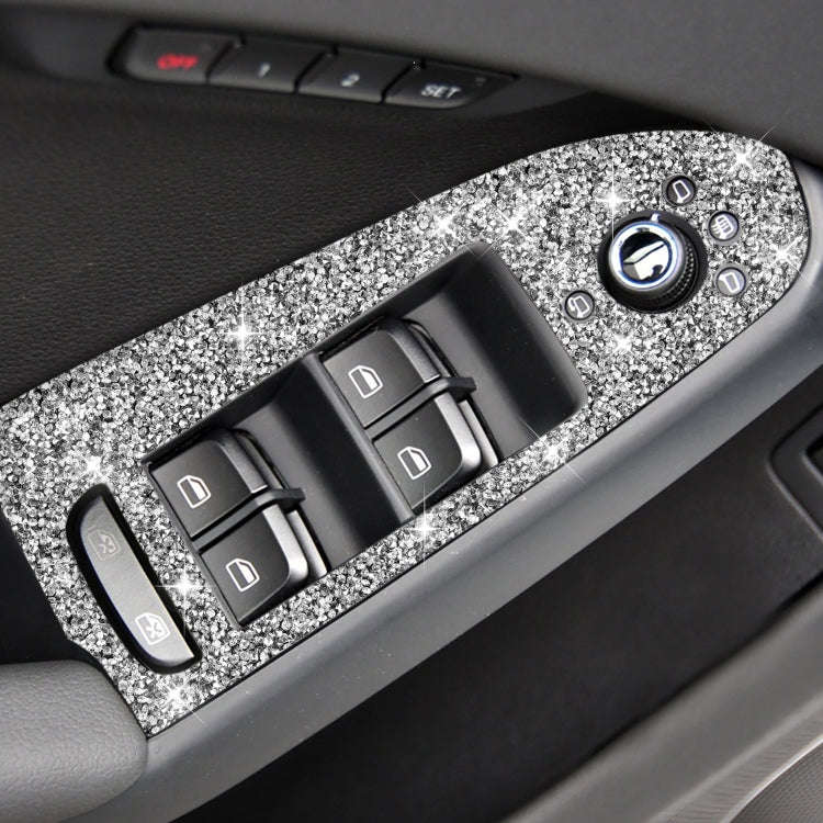 For Audi A4 / A5 / Q5 Car Door Lift Control Panel Diamond Decoration Sticker, Left Drive High Con...