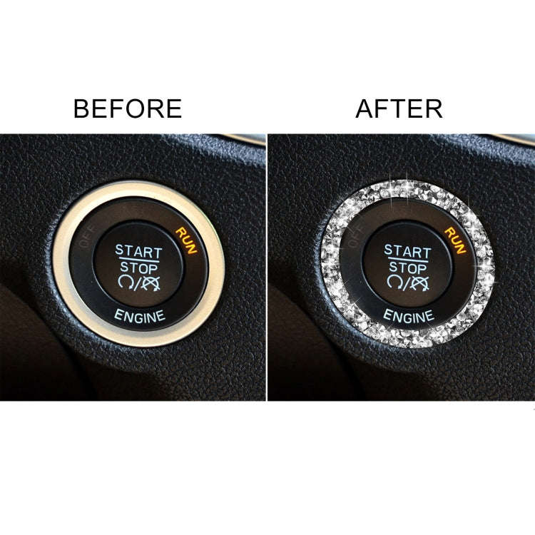 For Dodge Charger 2011-2014 Car Engine Starting Circle Diamond Decorative Sticker, Left-hand Drive
