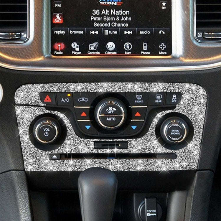 For Dodge Charger 2011-2014 Car AC Control CD Panel Diamond Decorative Sticker, Left-hand Drive