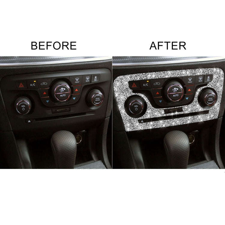 For Dodge Charger 2011-2014 Car AC Control CD Panel Diamond Decorative Sticker, Left-hand Drive
