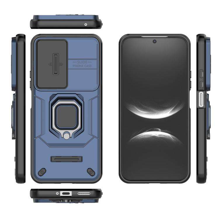 For Huawei nova 14 5G Sliding Camshield TPU + PC Shockproof Phone Case with Holder(Blue)