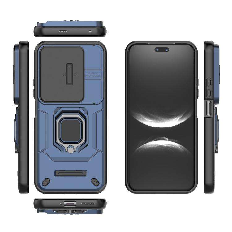 For Huawei nova 14 Ultra 5G Sliding Camshield TPU + PC Shockproof Phone Case with Holder(Blue)