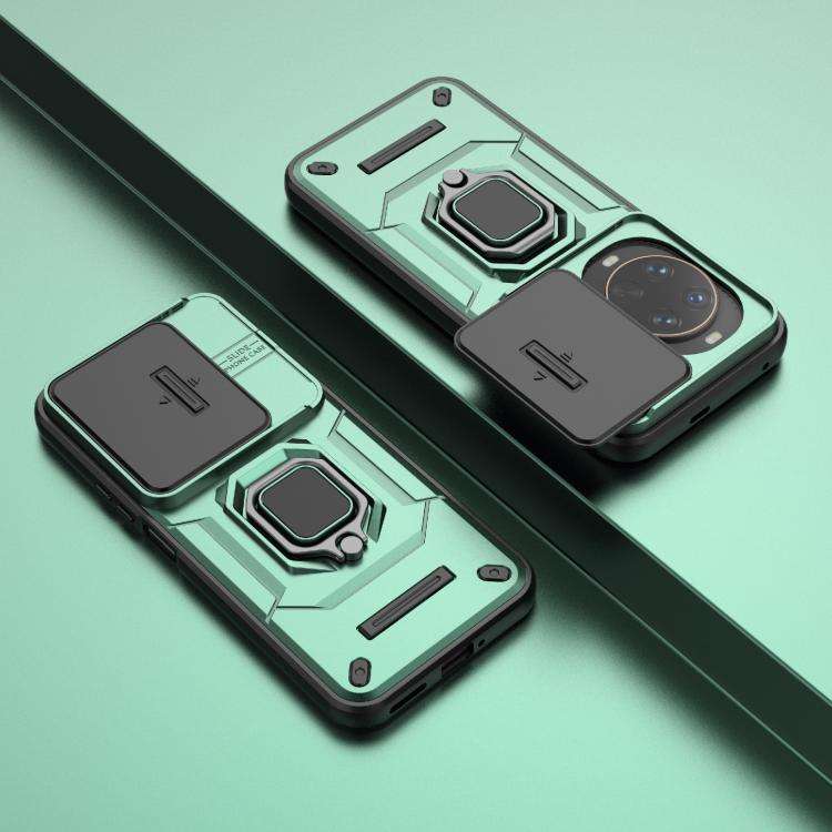 For Huawei nova 14 Ultra 5G Sliding Camshield TPU + PC Shockproof Phone Case with Holder(Green)