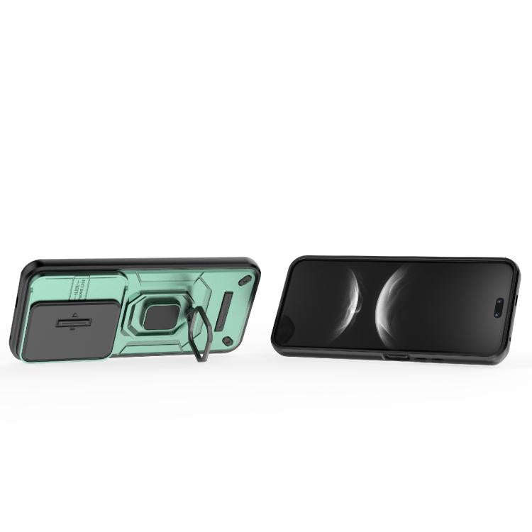 For Huawei nova 14 Ultra 5G Sliding Camshield TPU + PC Shockproof Phone Case with Holder(Green)