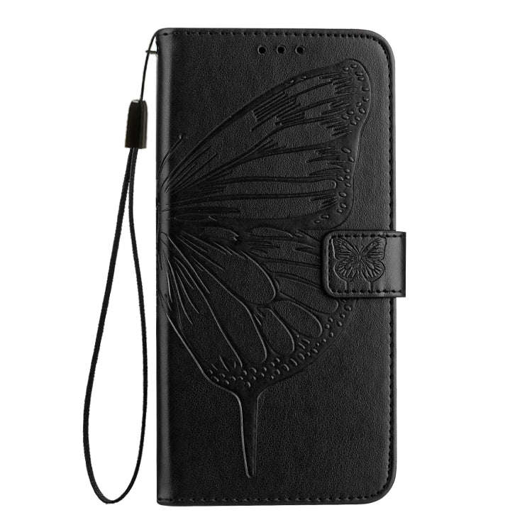 For Motorola Edge 50 5G Embossed Butterfly Leather Phone Case(Black)