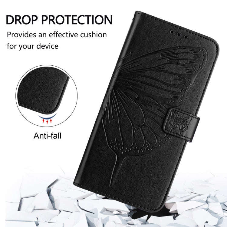 For Motorola Edge 50 5G Embossed Butterfly Leather Phone Case(Black)