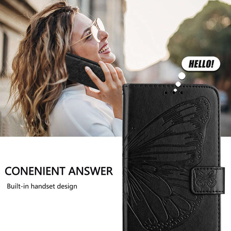 For Motorola Edge 50 5G Embossed Butterfly Leather Phone Case(Black)