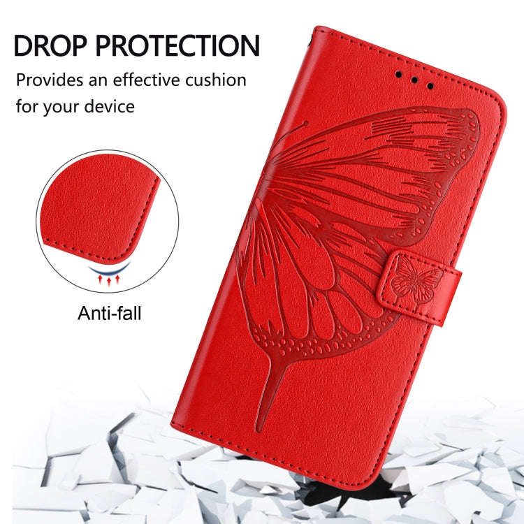 For Motorola Edge 50 5G Embossed Butterfly Leather Phone Case(Red)