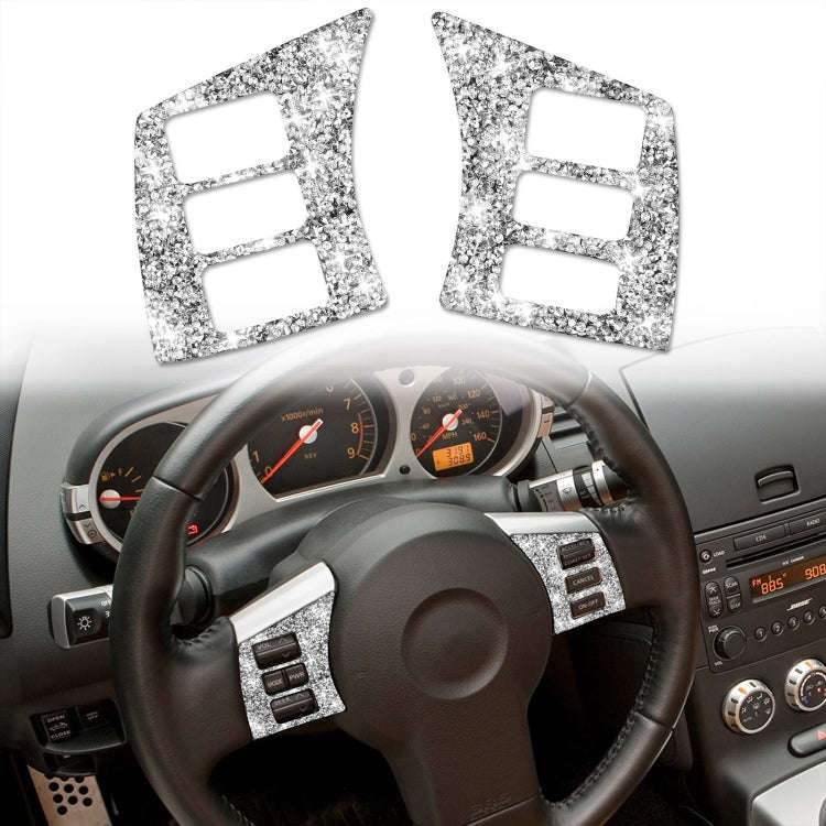 For Nissan 350Z 2006-2009 Car Steering Wheel Button Frame Diamond Sticker,Left and Right Drive Un...