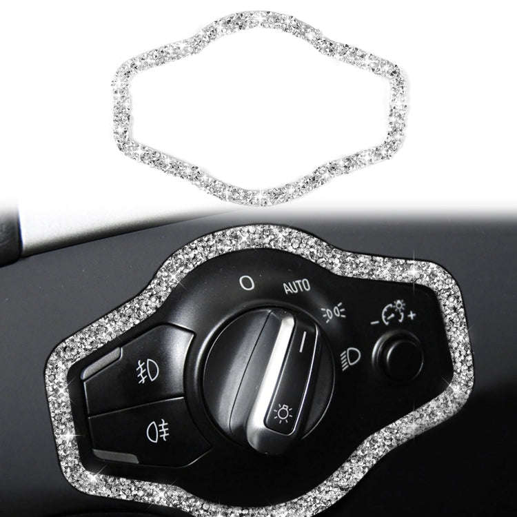 For Audi A4 / A5 / Q5 Car Headlight Switch Frame Diamond Decoration Sticker, Left and Right Drive
