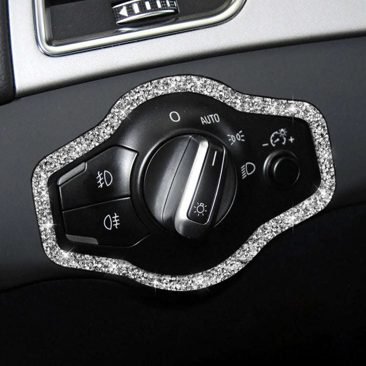 For Audi A4 / A5 / Q5 Car Headlight Switch Frame Diamond Decoration Sticker, Left and Right Drive