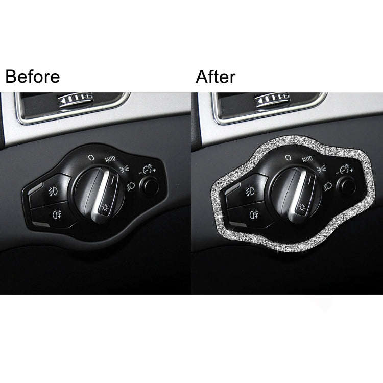 For Audi A4 / A5 / Q5 Car Headlight Switch Frame Diamond Decoration Sticker, Left and Right Drive