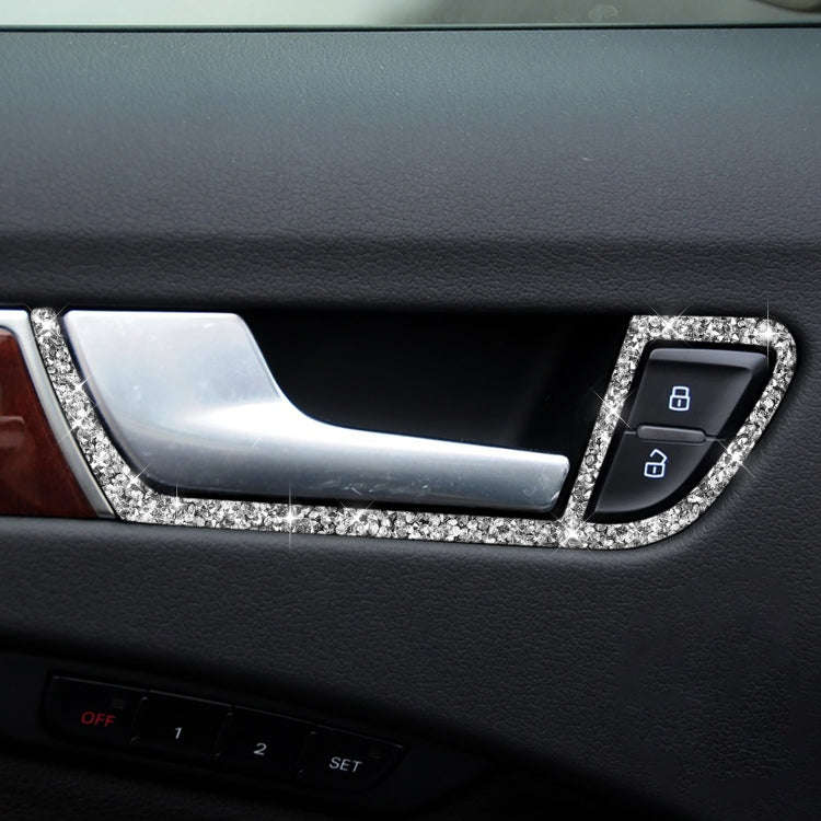 For Audi A4 / A5 / Q5 Car Door Inner Handle Frame Diamond Decoration Sticker, Left and Right Drive