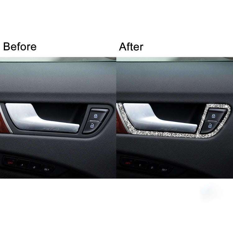 For Audi A4 / A5 / Q5 Car Door Inner Handle Frame Diamond Decoration Sticker, Left and Right Drive