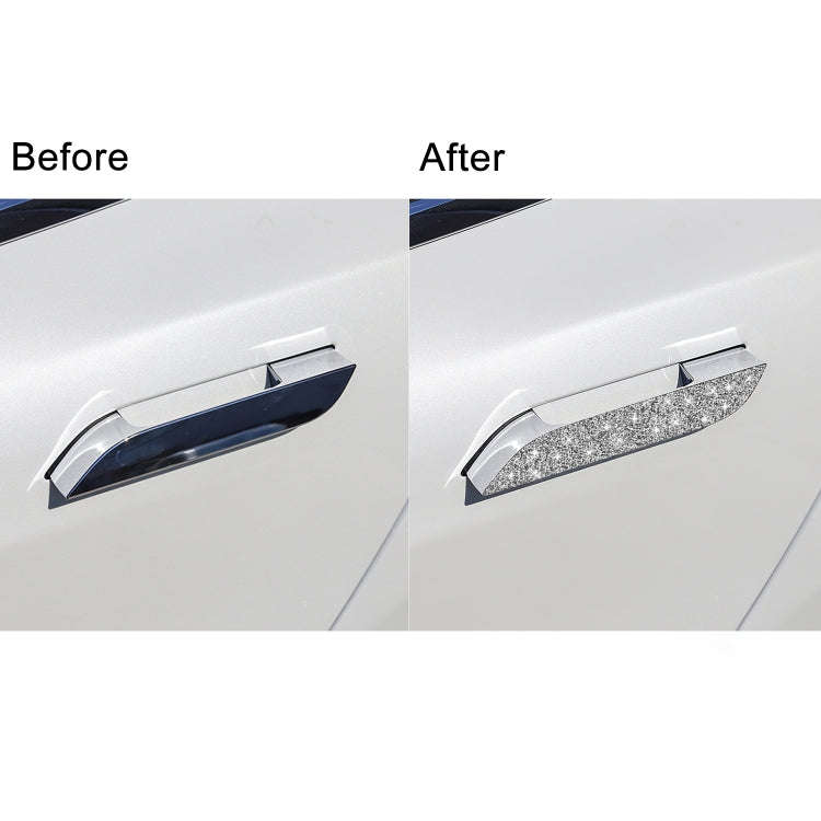 For Tesla Model S Car Outside Handle Diamond Sticker,Left and Right Drive Universal