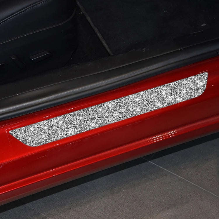 For Tesla Model 3 Car Rear Door Sill Strip Diamond Sticker,Left and Right Drive Universal
